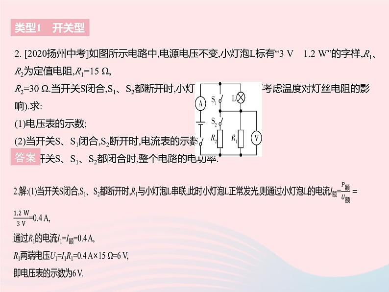 2023九年级物理全册第十五章电功和电热专项与电功率相关的动态电路问题作业课件新版苏科版第4页