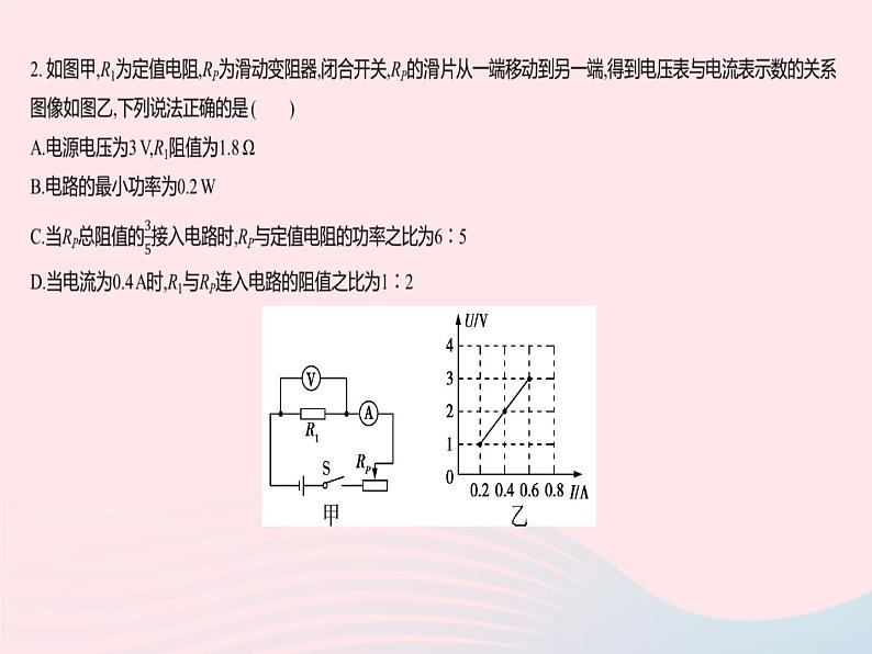 2023九年级物理全册第十五章电功和电热专项与电功率相关的图像问题作业课件新版苏科版04