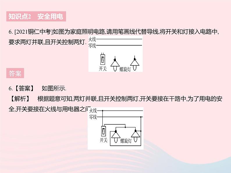 2023九年级物理全册第十五章电功和电热四家庭电路与安全用电作业课件新版苏科版08