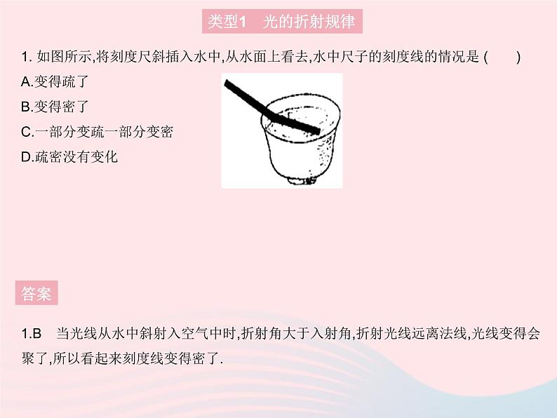 2023八年级物理上册第四章光现象专项光的折射规律及作图作业课件新版新人教版03