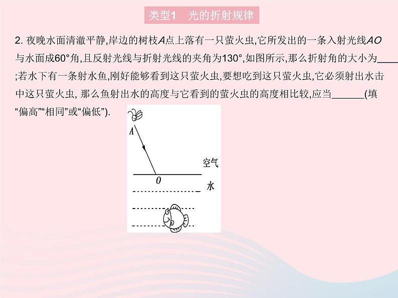 2023八年级物理上册第四章光现象专项光的折射规律及作图作业课件新版新人教版04