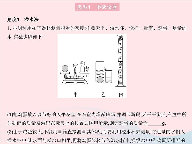 2023八年级物理上册第六章质量和密度专项物质密度的特殊测量方法作业课件新版新人教版第3页