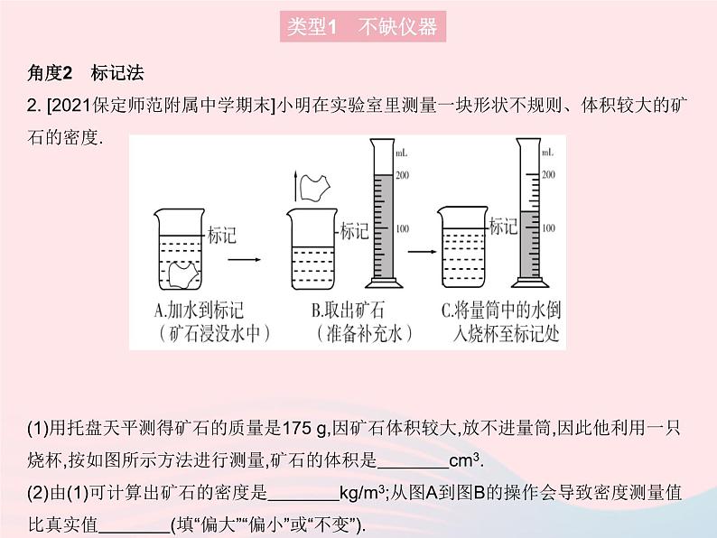 2023八年级物理上册第六章质量和密度专项物质密度的特殊测量方法作业课件新版新人教版第5页