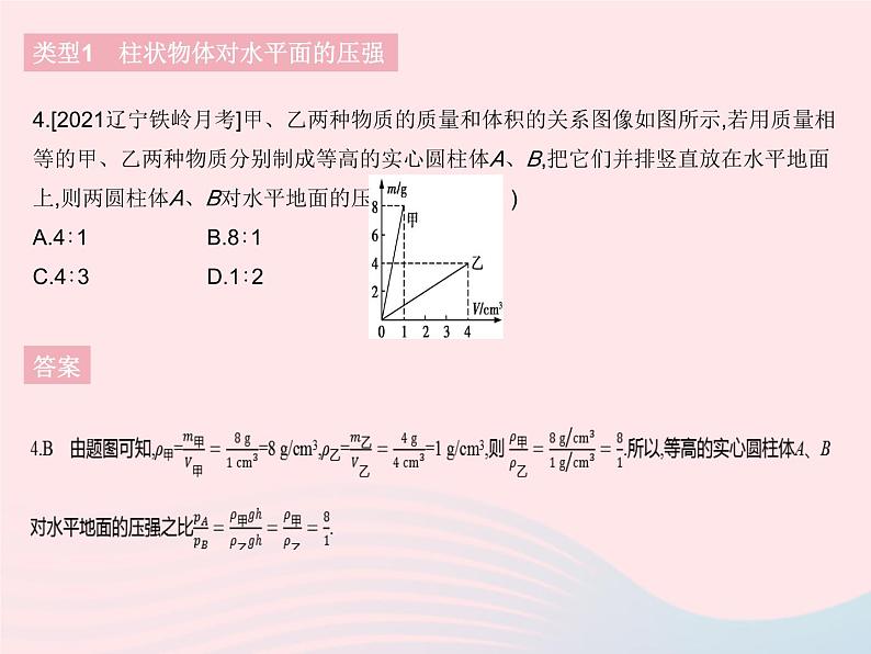 2023八年级物理下册第九章压强专项固体压强的比较与计算作业课件新版新人教版第6页