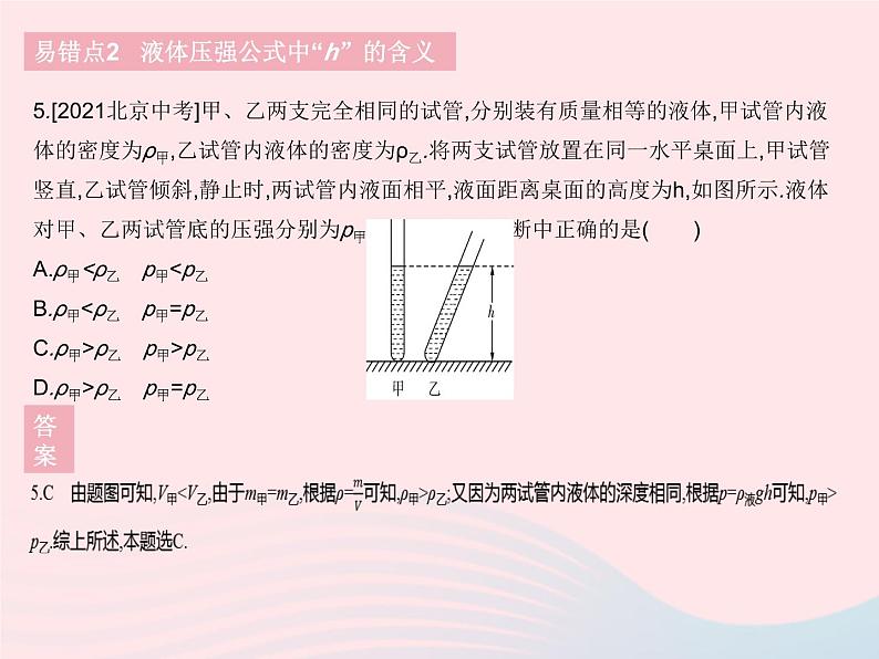 2023八年级物理下册第九章压强易错疑难集训作业课件新版新人教版第7页