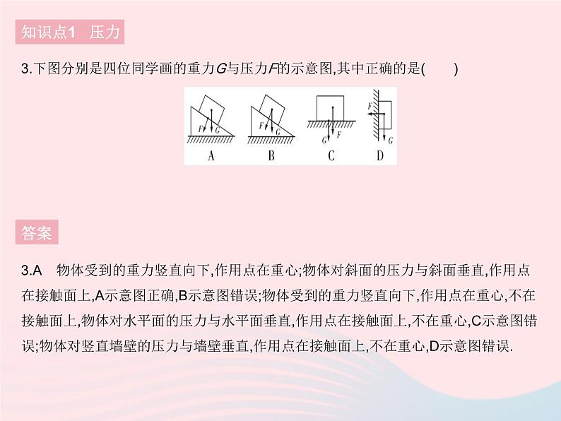 2023八年级物理下册第九章压强第1节压强作业课件新版新人教版06