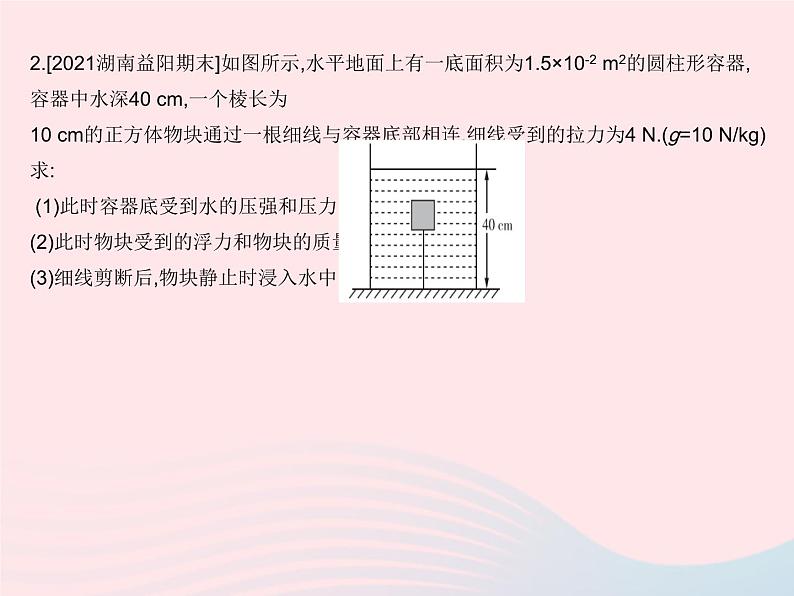 2023八年级物理下册第十章浮力专项浮力与压强的综合计算作业课件新版新人教版04