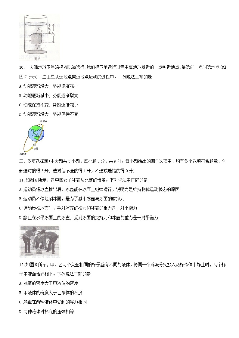 天津市东丽区2022-2023学年八年级下学期期末考试物理试卷（含答案）03