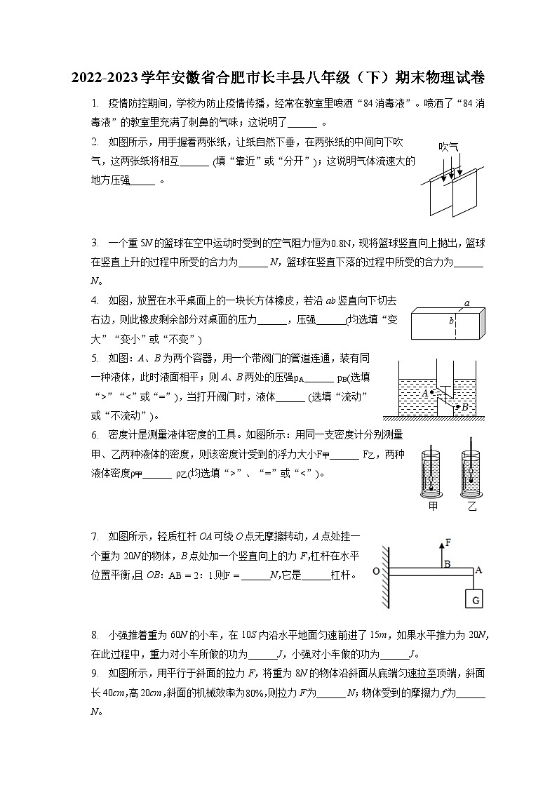 安徽省合肥市长丰县2022-2023学年八年级下学期期末物理试卷01