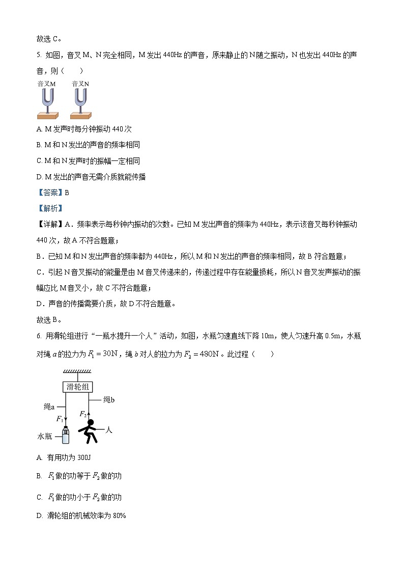 2023年广东省广州市中考物理试题03