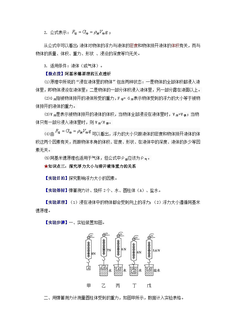 第十章  浮力-备战2024年年中考物理必背知识手册（思维导图+背诵手册）03