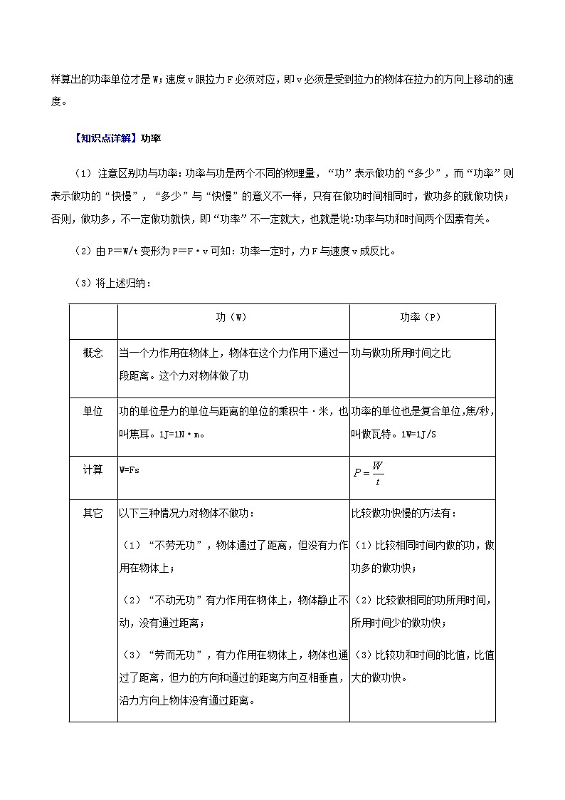 第十一章  功和机械能-备战2024年年中考物理必背知识手册（思维导图+背诵手册）03