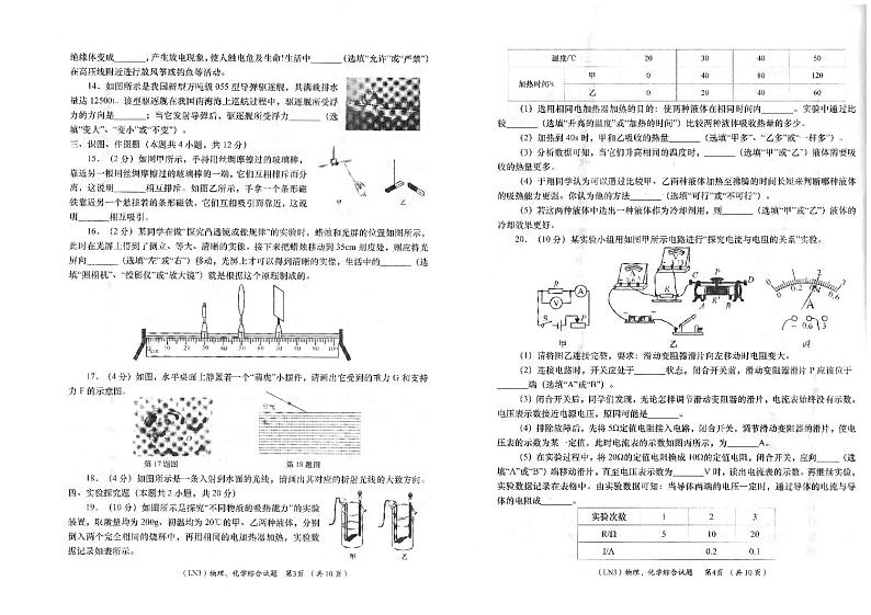 甘肃省陇南市成县中考第三次模拟考试物理化学综合试卷第2页