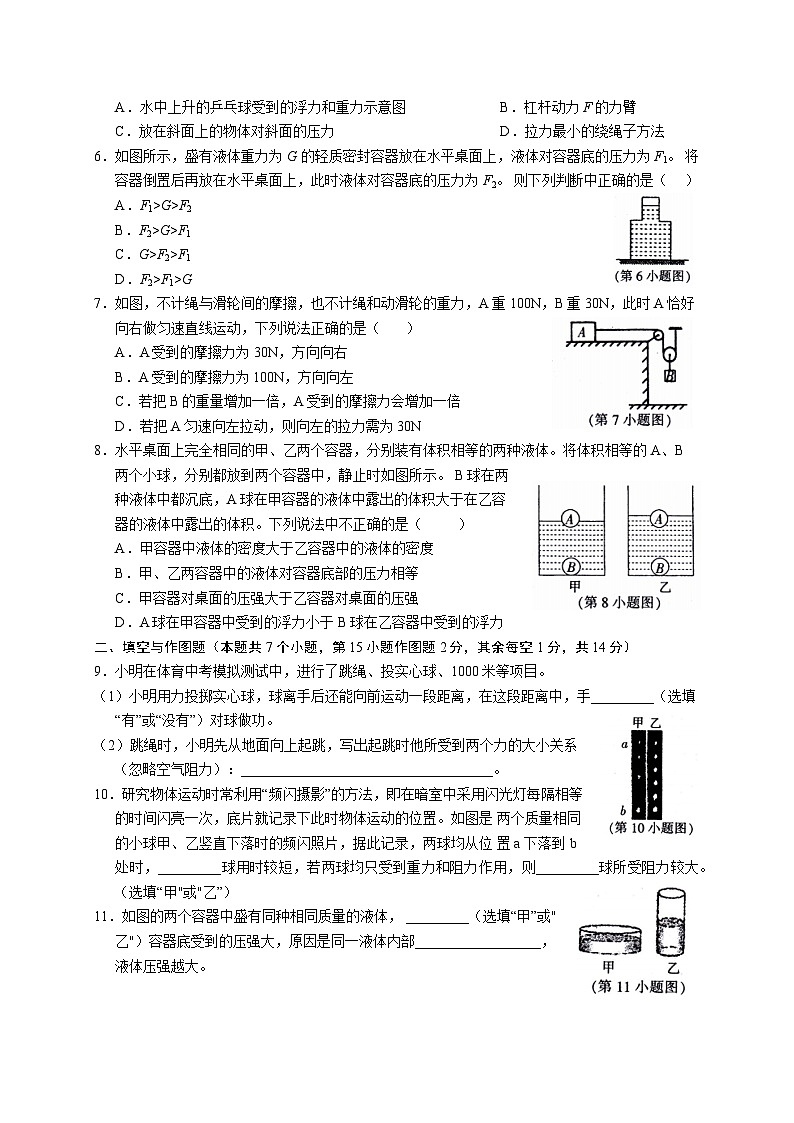 重庆市梁平区2022-2023学年八年级下学期期末质量监测物理试题（含答案）第2页