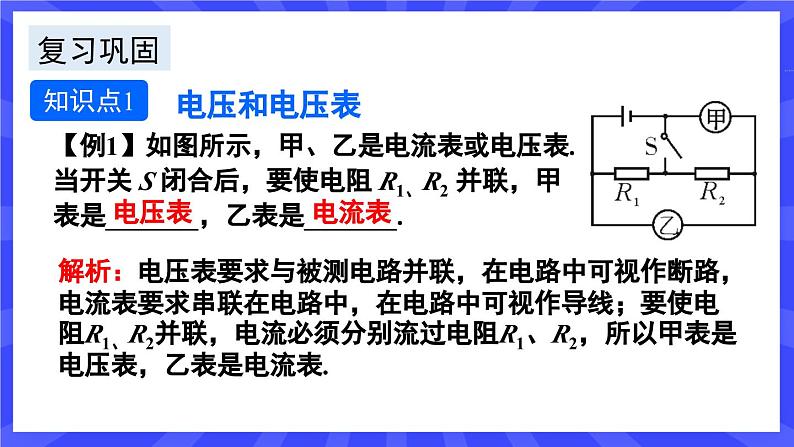 人教版九年级物理上册16.5 电阻与电压章末复习 课件03