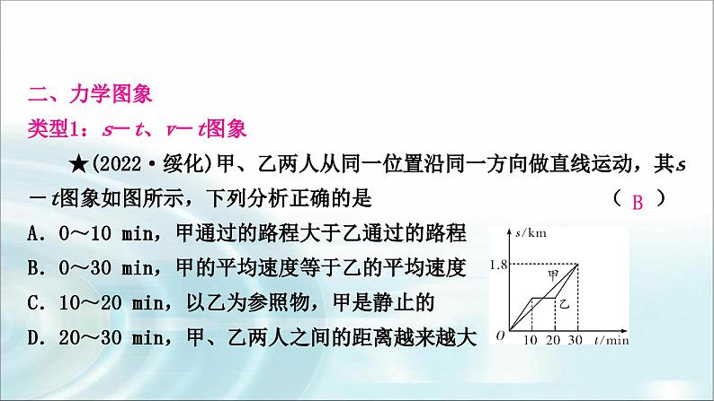 中考物理复习题型四坐标图象题教学课件第7页