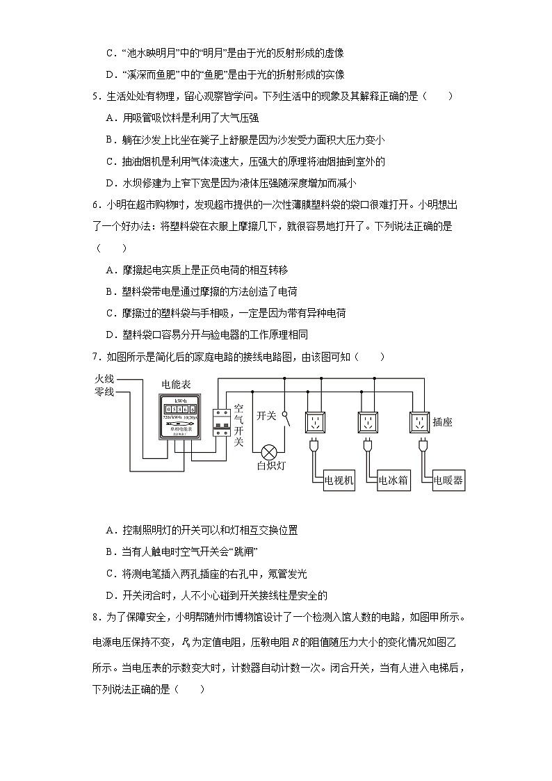 2023年湖北省随州市广水市中考物理模拟试题（含解析）02