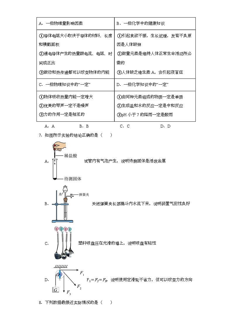 2021年河北省唐山市迁西县中考物理一模试题（含解析）02
