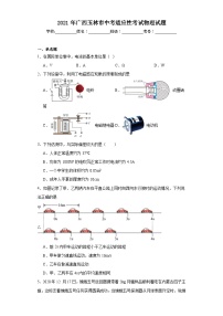 2021年广西玉林市中考适应性考试物理试题（含解析）