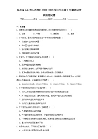 四川省乐山市五通桥区2022-2023学年九年级下学期调研考试物理试题（含解析）