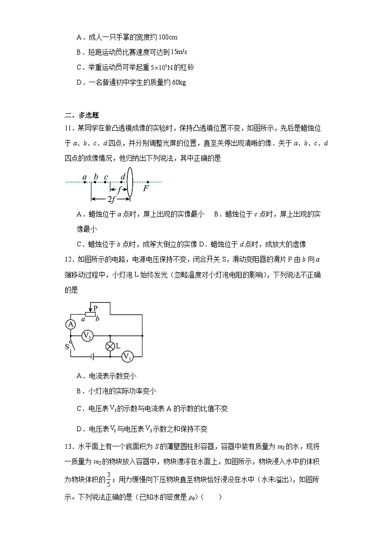 2023年天津市东丽区湖未来学校中考物理质检试题（含解析）03