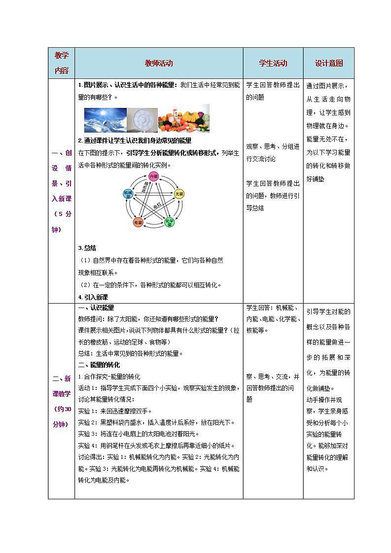 人教版九年级全册物理 第14.3节  能量的转化与守恒 课件+教案+练习+导学案02
