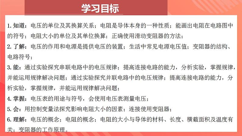 人教版九年级全册物理 第十六章  《 电压和电阻》 复习课件03