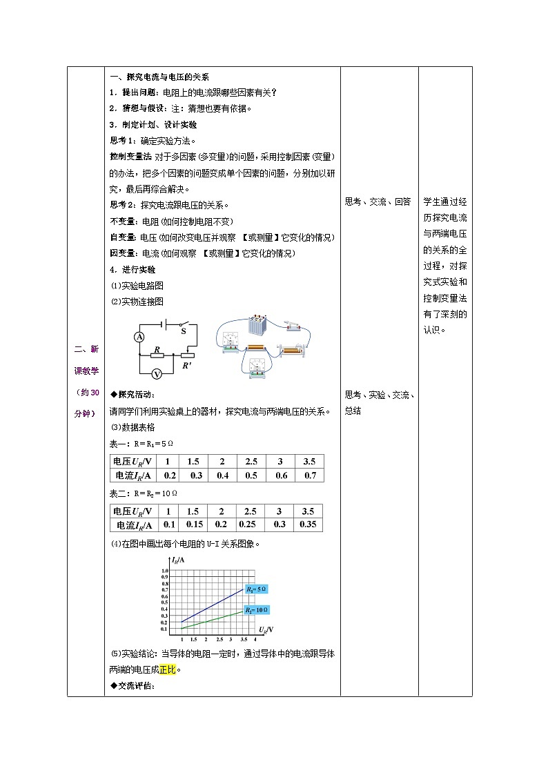 第17.1节  电流与电压和电阻的关系（教学设计）03