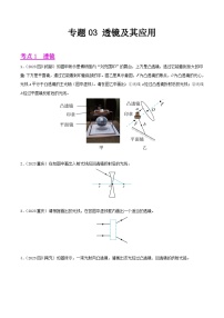 2023年中考物理真题分类汇编——专题03 透镜及其应用（全国通用）