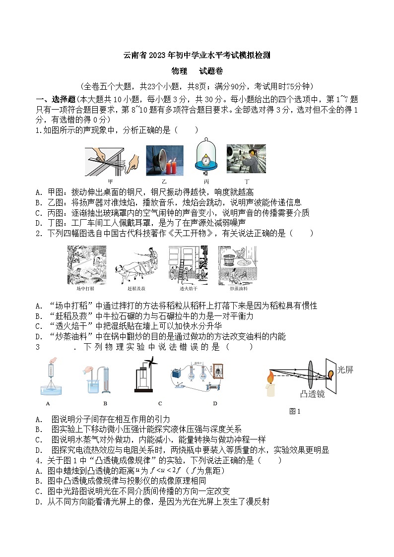 2023年云南中考模拟物理试题01