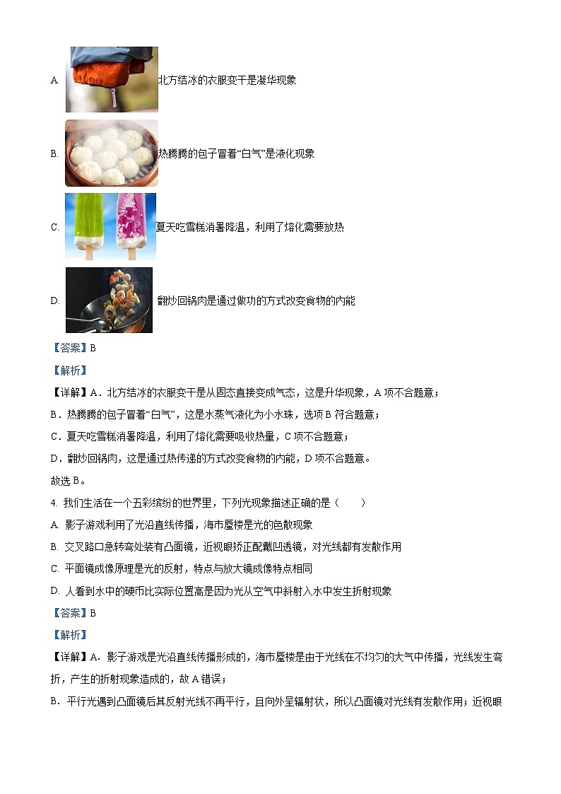 精品解析：黑龙江省大庆市龙凤区2022-2023学年九年级下学期期中考试物理试题（解析版）第2页