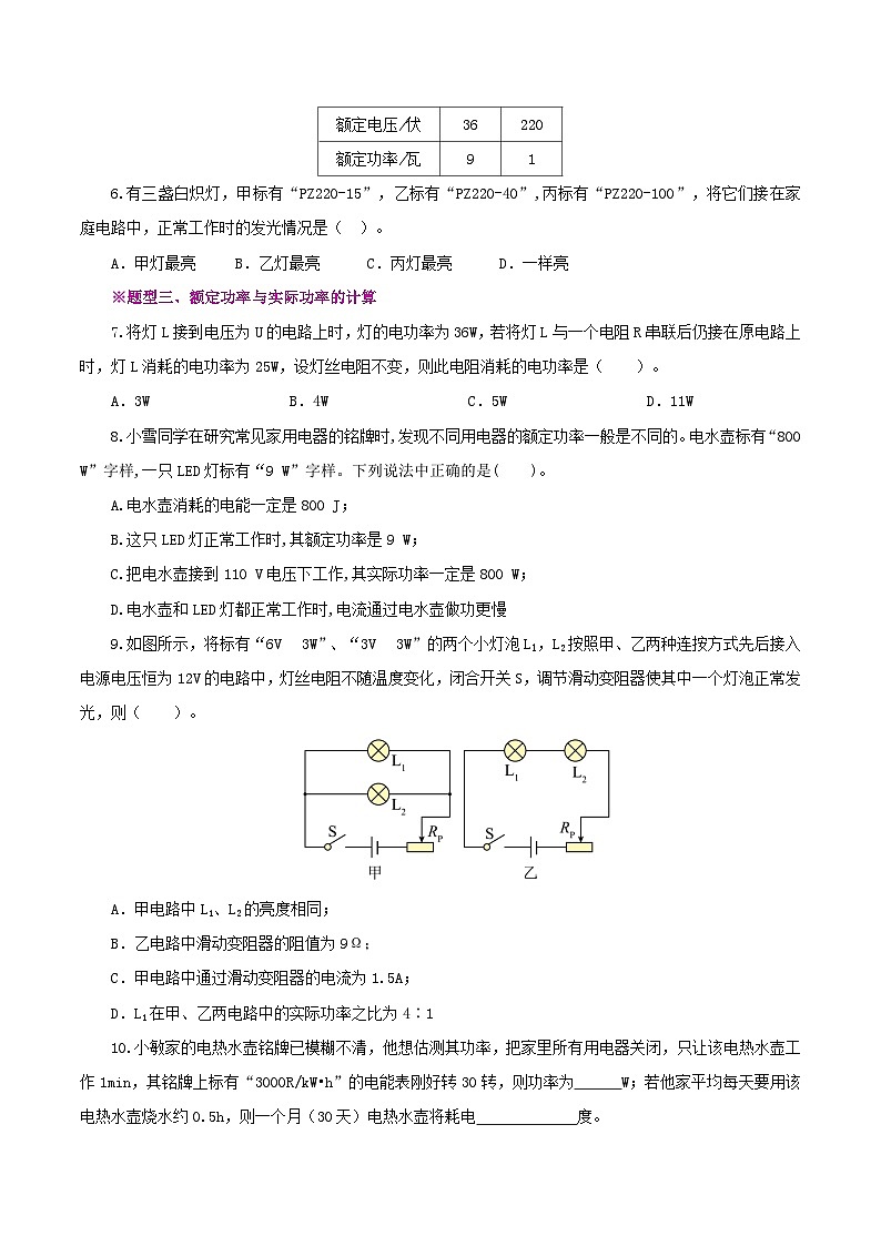 精编九年级全一册物理同步备课系列（人教版）第18.2节  电功率（课件+教案+导学案+练习）02