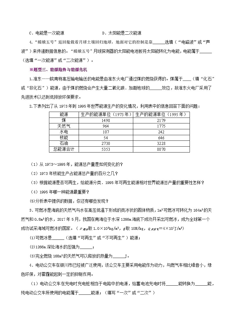 精编九年级全一册物理同步备课系列（人教版）第22.1节  能源（课件+教案+导学案+练习）02