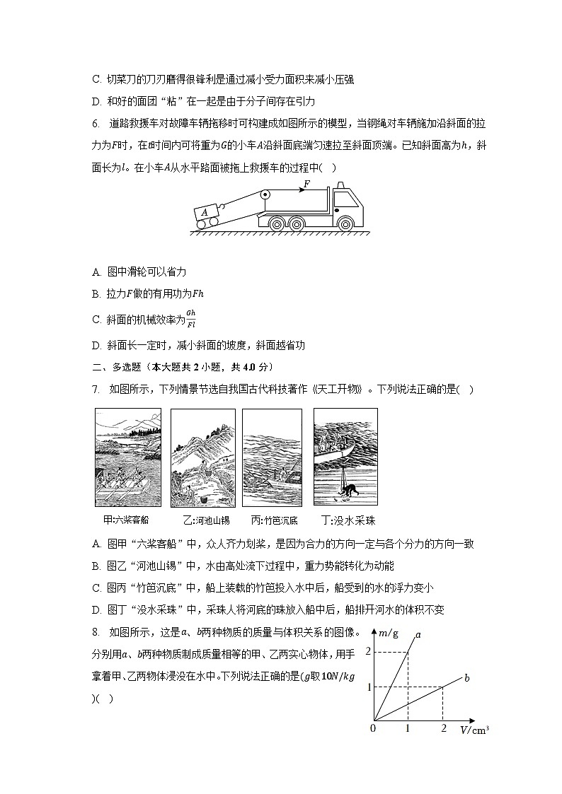河南省周口市川汇区周口恒大中学2022-2023学年八年级下学期期末物理试卷（含解析）第2页