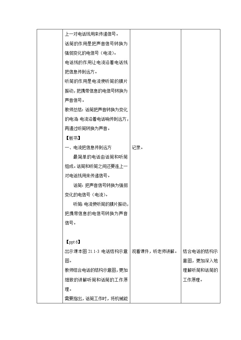 人教版物理九年级 第二十一章 信息的传递 第1节 现代顺风耳——电话 精品教案02