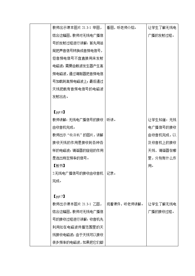 人教版物理九年级 第二十一章 信息的传递 第3节 广播、电视和移动通信 精品教案02