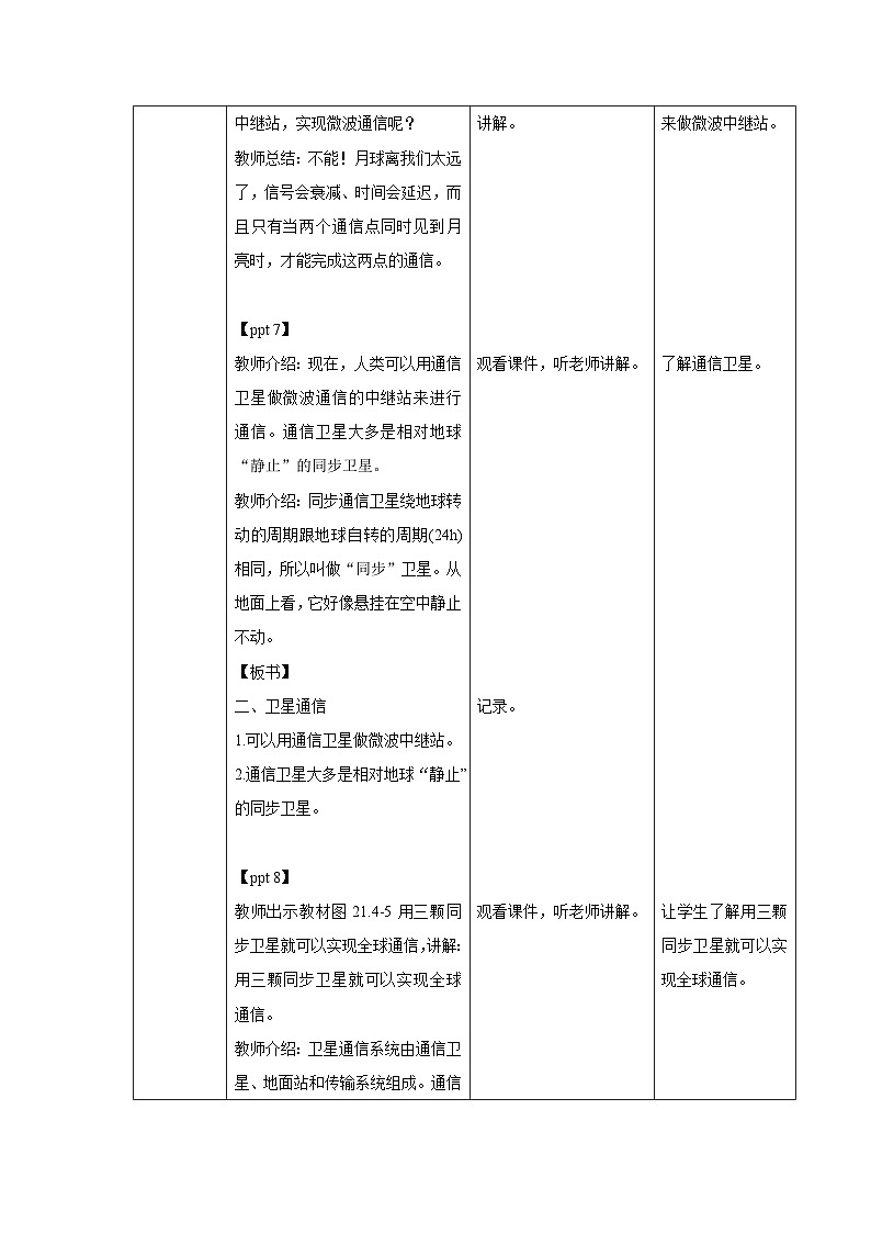 人教版物理九年级 第二十一章 信息的传递 第4节 越来越宽的信息之路 精品教案03