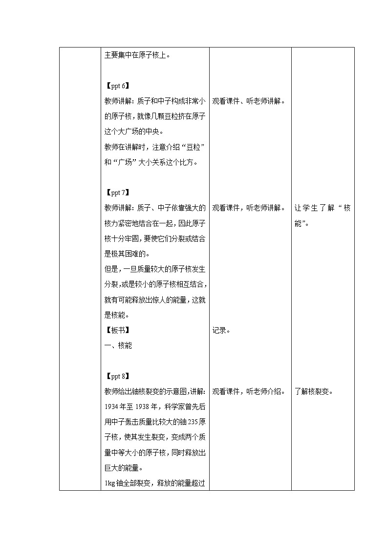 人教版物理九年级 第二十二章 能源与可持续发展 第2节 核能 精品教案02