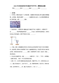 2023年河南省郑州外国语中学中考二模物理试题（含解析）