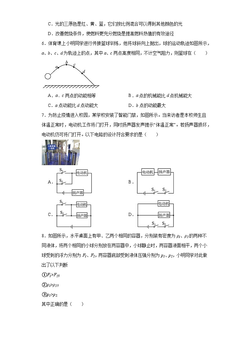 2023年山东省青岛大学附属中学中考二模物理试题（含解析）第2页