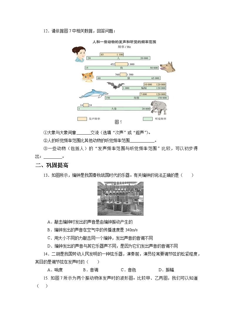 人教版八上物理  2.2 声音的特性 练习【原卷版+解析版】03