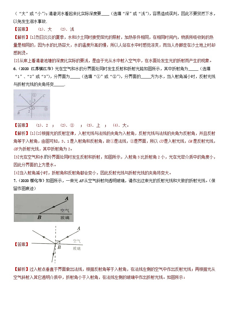 人教物理八上 4.4光的折射 练习 原卷+解析卷02