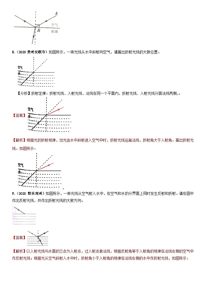 人教物理八上 4.4光的折射 练习 原卷+解析卷03