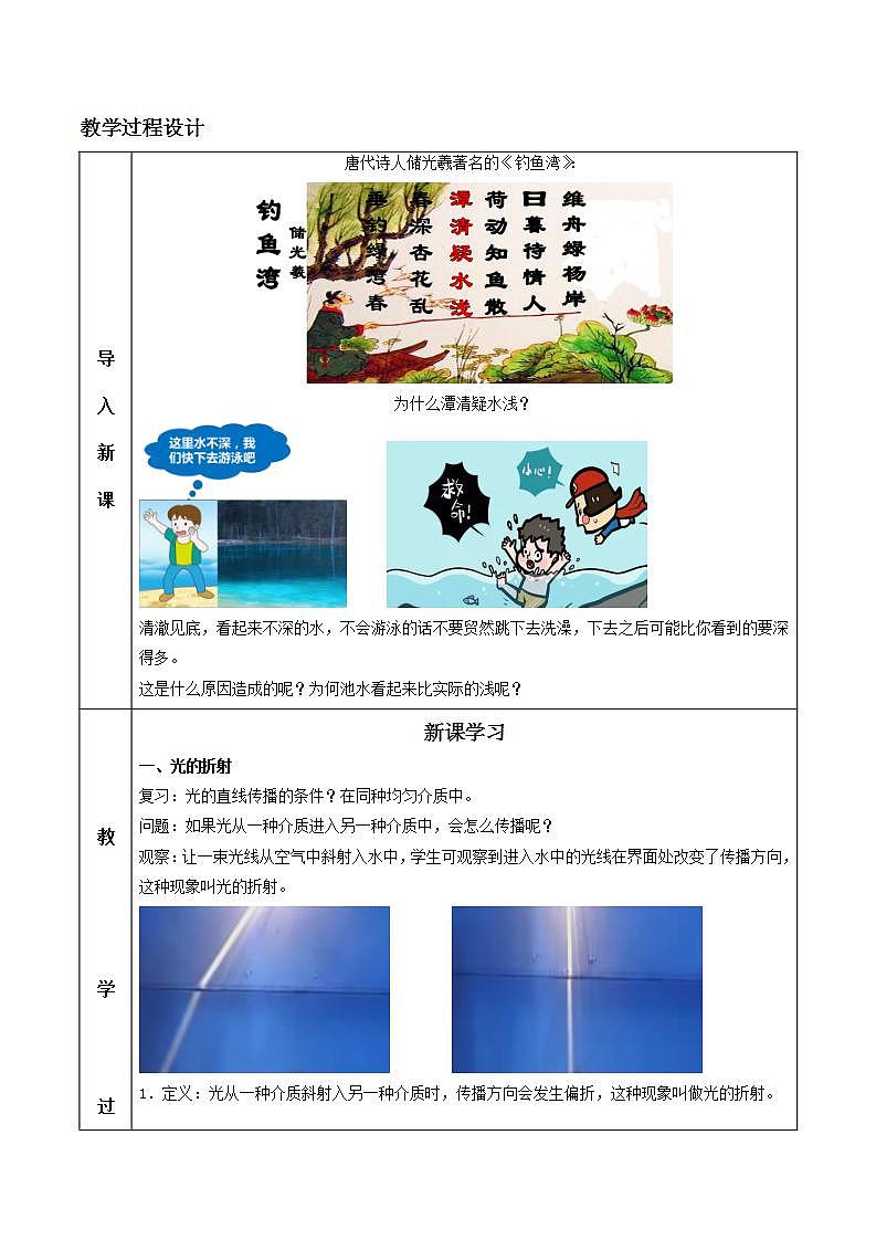 人教物理八上 4.4光的折射 课件+教案+导学案+练习+素材02