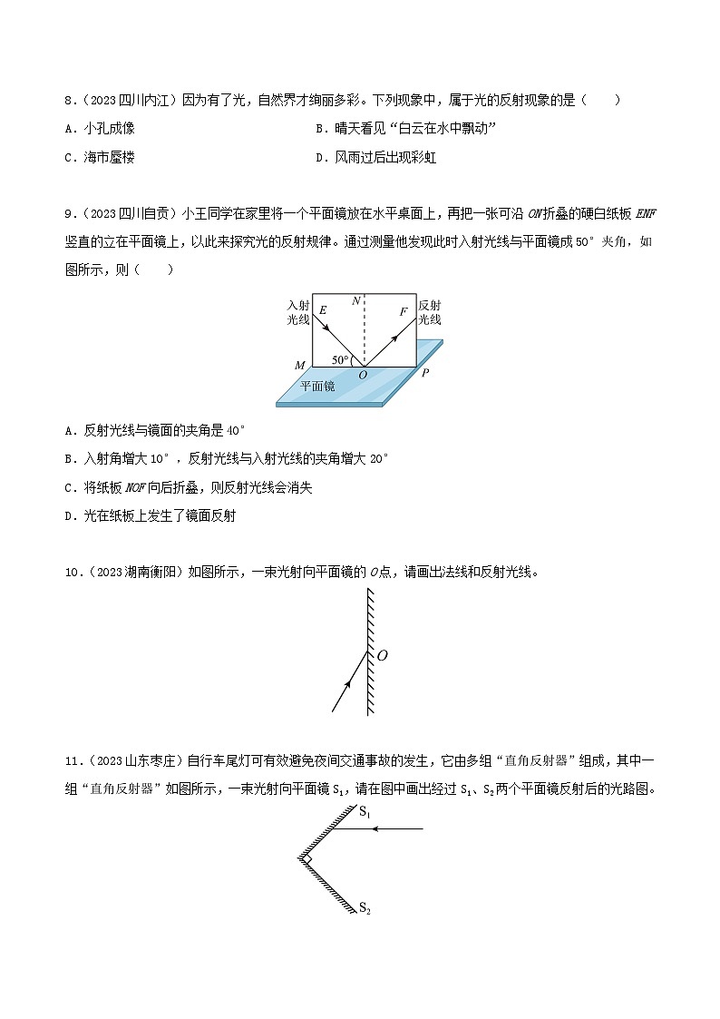 2023年中考物理真题分类汇编-专题02 光现象03