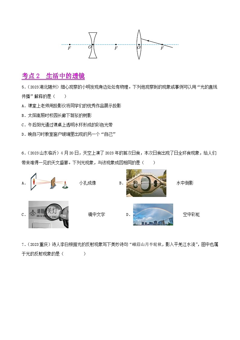 2023年中考物理真题分类汇编-专题03 透镜及其应用02
