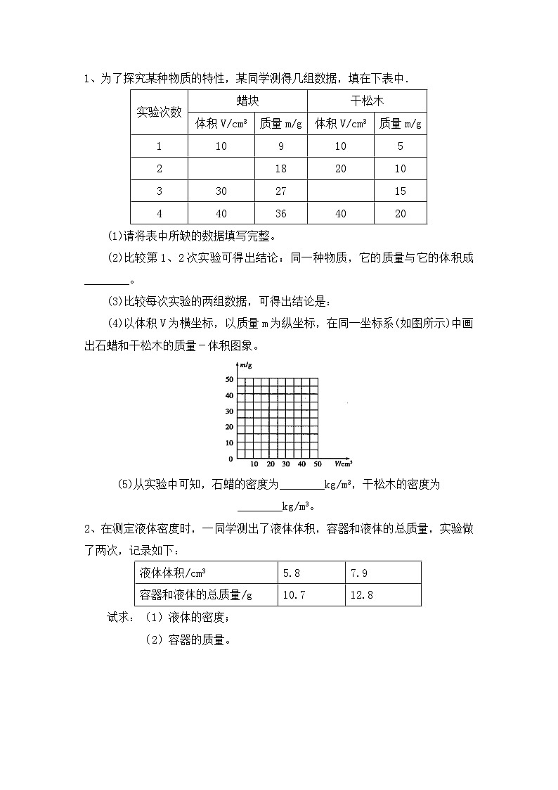 人教版八年级物理上册6.2《密度》课件+ 同步分成练习（含答案）02