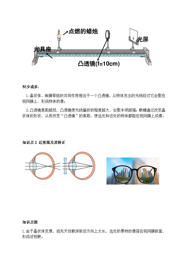 5.4眼睛和眼镜-2023-2024学年八年级物理上册基础巩固拔高同步学案（人教版）第2页