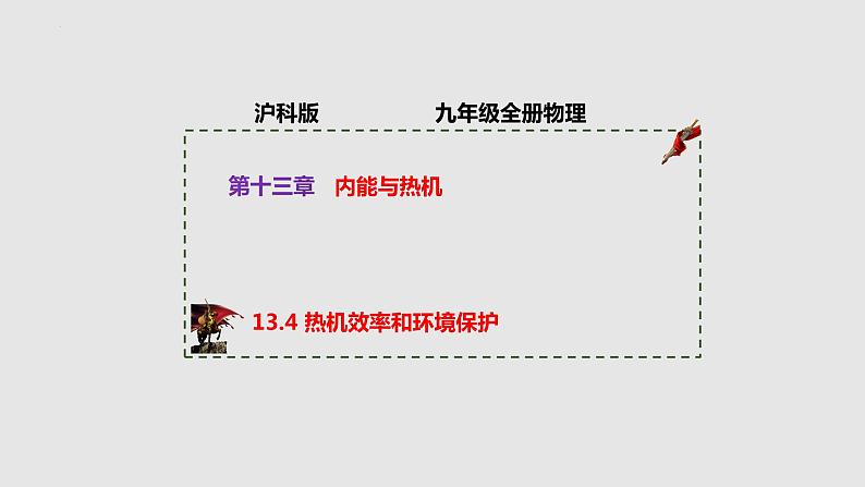 13.4 热机效率和环境保护（课件）-2023-2024学年度九年级物理上学期同步精品课堂（沪科版）01