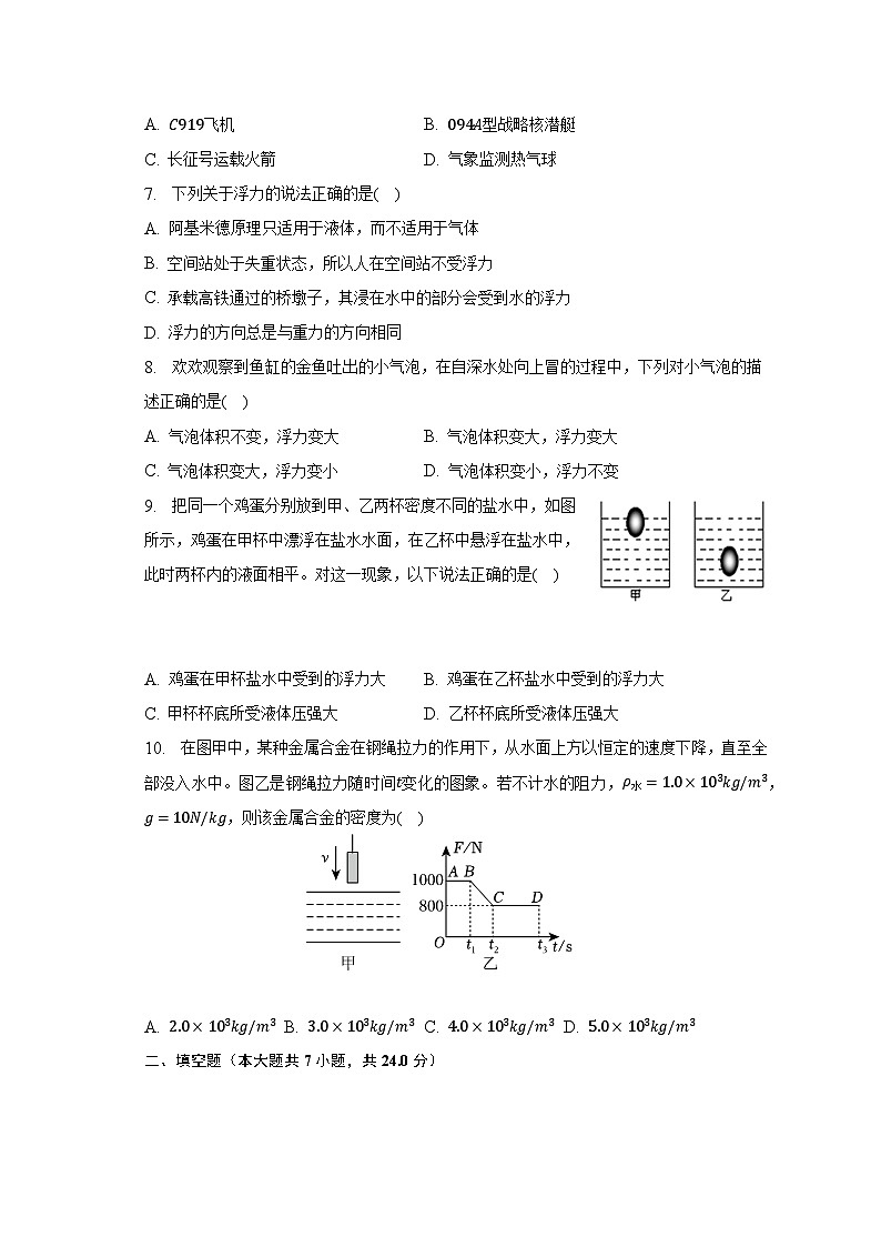 2022-2023学年安徽省宿州市萧县八年级（下）期中物理试卷（含解析）02